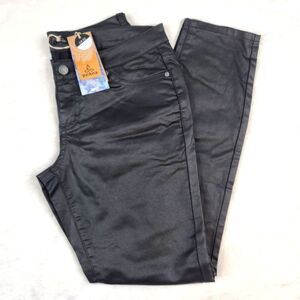 NWT PrAna Black Jett Coated Lowrise Fitted Pants Sz 0